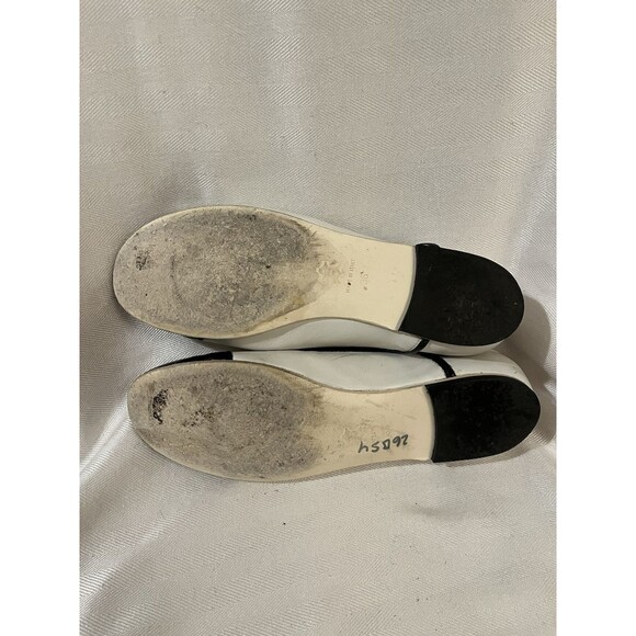 Hego’s Black & White Dandy Dress Flat Wingtip Saddle Leather Loafer Women Size 6 - Picture 8 of 11